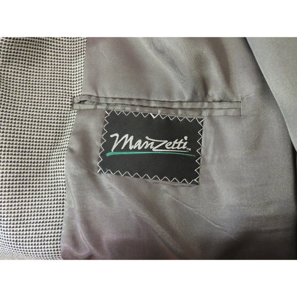 MANZETTI Black White 44R Patch Pocket Sport Coat - Picture 4 of 9
